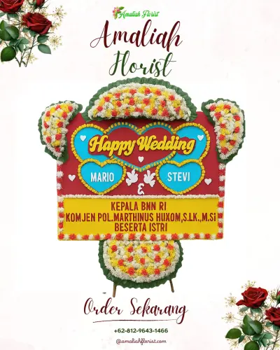 Karangan Papan Bunga Pernikahan di Sukapura